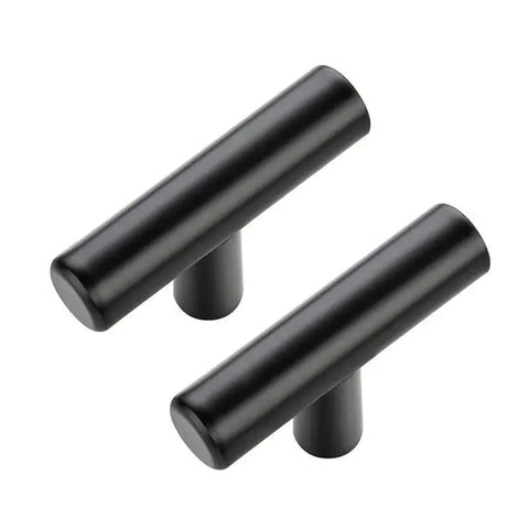 Matte Black 2 Inch Cabinet Knobs 30 Pack Stainless Steel Kitchen Cabinet Knobs With Round Edge For Dresser Drawers Durable Single Hole Mount