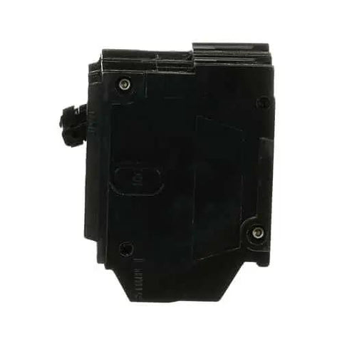 Side view of Single Q-Line THQL21100 100A Double-Pole 120/240 VAC Plug-In Circuit Breaker, UL Listed, showing compact design.