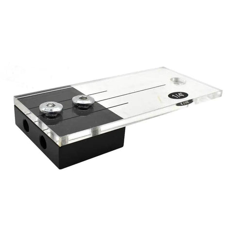 Dowel Drilling Jig Kit For Centering Holes On One Half Inch Stock With A Quarter Inch Guide Spaced Three Quarters On Center Three Sixteenth Inch Acrylic Faces And Hardened Steel Drill Guides Easy To Use No Fuss Transfer Marks Built To Last
