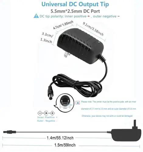Budget Friendly 24V DC 1A Power Supply Adapter For LED Strips And CCTV Cameras, 100-240V AC Input To 24V DC 24W, 5.5mm x 2.5mm plug
