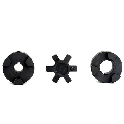 Heavy Duty 3/4 To 1-1/8 Inch L100 3-Piece L-Jaw Coupling Set With Buna-N NBR Rubber Spider For Log Wood Splitter visible parts