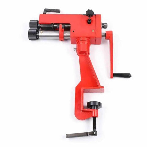 Red Bead Roller Machine With 7 Inch Throat And Six Die Sets for sheet metal fabrication, side view.
