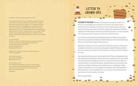 Interior page showing letter to parents from Busy Preschool Builders Learn With Trucks Tools And Mighty Machines In A Fun Construction Site Activity Book For Kid Friendly Hands And Curious Minds Ages 3 To 5.
