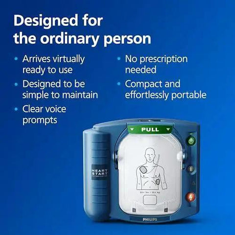 OnSite AED Defibrillator With Real Time CPR Instructions And Grab And Go Portable Carry Case Value Package M5066A CO2VPB Philips HeartStart