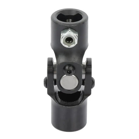 Front view of Three Quarter Inch Steering U Joint 36 Spline To Three Quarter Inch DD Black 96mm with nickel-plated solid steel.