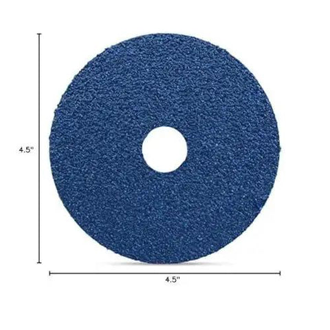 Zirconia Resin Fiber Sanding Discs 4.5 Inch 36 Grit 25 Pack For Metal Wood Fiberglass 0.875 Inch Arbor Compatible With Angle Grinder Backing Pad And Nut Blue BHA