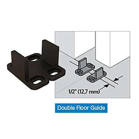 Decorative Interior Sliding Barn Door Hardware Spoke Wheel Kit For 72 Inch Doors In Oil Rubbed Bronze Includes All Mounting Hardware For Easy Installation Perfect For Rustic Gate Shed Or Stall Doors Adds Privacy And Style, showing double floor guide component.