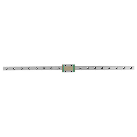 Compact MGN12H Miniature Linear Guide Rails 1pc Set, 450mm Long 12mm Wide with Sliding Block shown horizontally