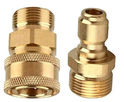 Heavy Duty M22-15mm To Three Eighths Inch Quick Connect Adapter Set For Pressure Washers Up To 5000 PSI conversion fittings