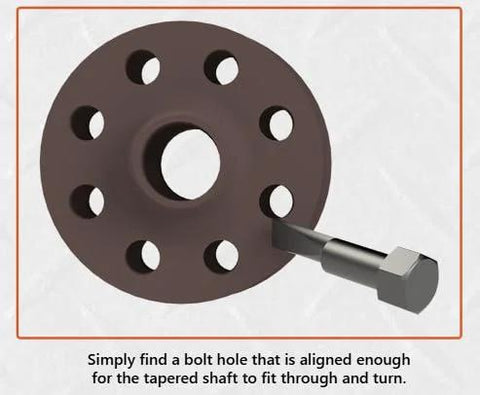 Pair Of 3/4 Inch Flange Alignment Pins In Black 4140 Steel Heat Treated For Heavy Duty Misalignment Fix inserted in flange