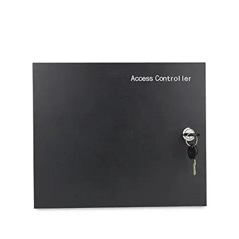 Access control panel box for No-Nonsense Four Door Access Control System with TCP/IP Wiegand Panel and Remote Open, lock and key visible
