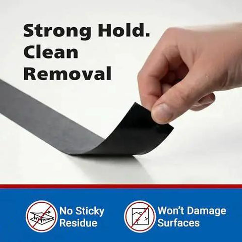 Hand peeling Professional Gaffer Tape 2 Inch By 30 Yard Non Reflective Heavy Duty Black showing strong hold and residue-free removal.