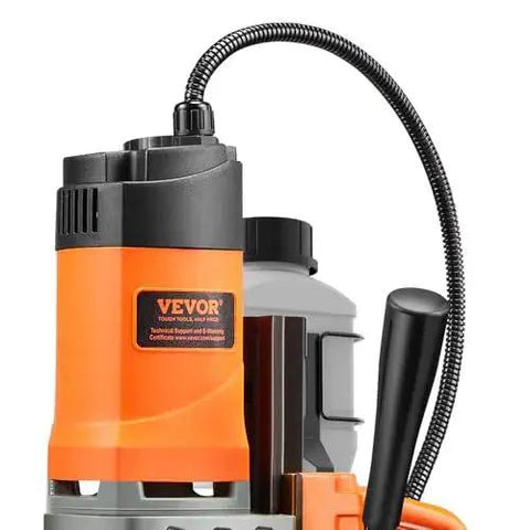Close-up of a Portable Magnetic Drill Press With 1300W Copper Motor 810 RPM 1.57 Inch Boring Capacity 2 Inch Deep Drilling