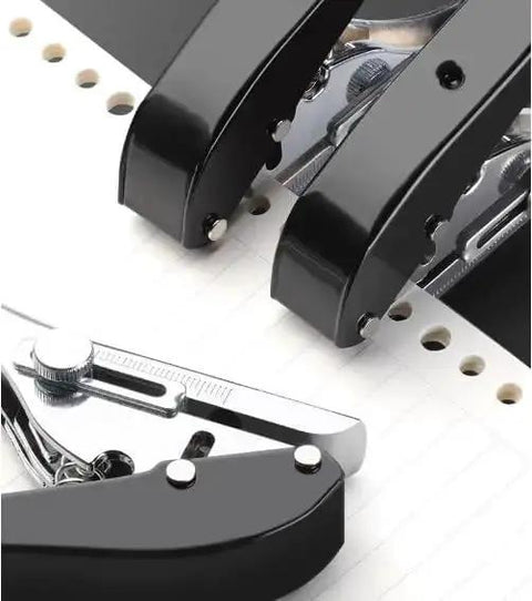 Heavy Duty Round Hole Punch One Quarter Inch 6mm Handheld Paper Punch for Craft Plastic Cardboard Photos Badge Hole Black