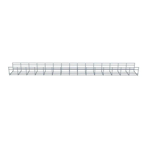 Wire Mesh Cable Tray 2-Pack, Electro Zinc Plated Silver Steel, Cuttable Metal Cable Tray for Cable Management, product image