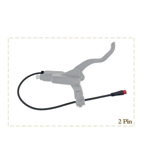E-bike brake sensor lever with 2-pin waterproof magnetic cable, side view
