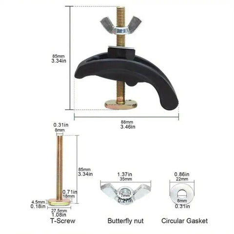 85mm Bow Plate Sets For CNC Engraving Machines, Arcuate Pressure Plate Clamp Fixtures For T-Slot Working Tables, 3Pcs Package