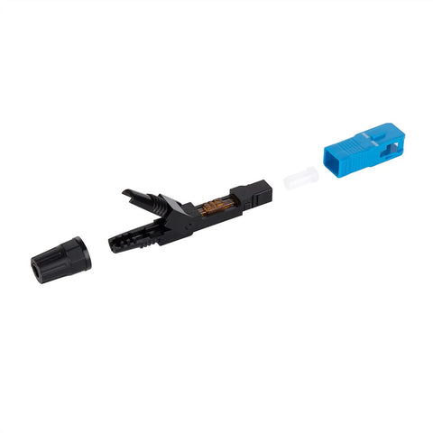 OFCN 20pcs fiber quick connector SC UPC kit with black inline connector and blue SC housing