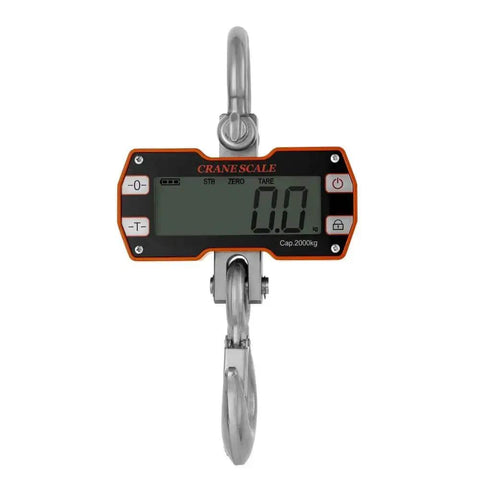 Heavy Duty Crane Scale 2000kg 4000lb With LCD Display, Industrial Hanging Scale, Remote Control, Bright Orange Body