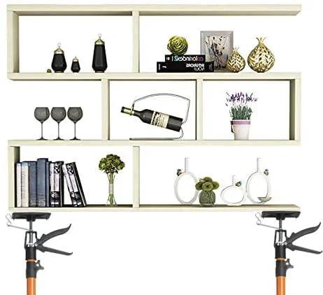 2 Pack Steel Telescopic Adjustable Third Hand Support System With 154 Lbs Capacity Extends From 49 Inch To 114 Inch holding shelf