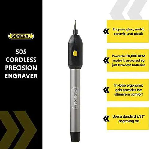 Cordless Engraving Pen For Metal With Diamond Tip Etching Tool for toys, sporting goods, glass gifts, black and silver design