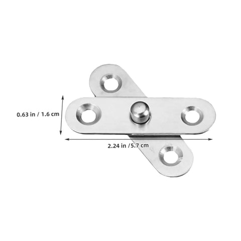 Heavy Duty Stainless Steel Pivot Hinges For Invisible Doors And Hidden Swivel Hinge, 10 Pcs for Bookcases and Furniture, dimensions shown