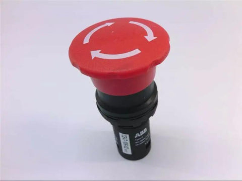 Compact 30 mm mushroom push button switch, twist-release, 2 NC contacts, red indicator, 300 VAC 5 A, fingersafe screw terminals, IP20/IP66/67/69K, NEMA 1/3R/4X, single
