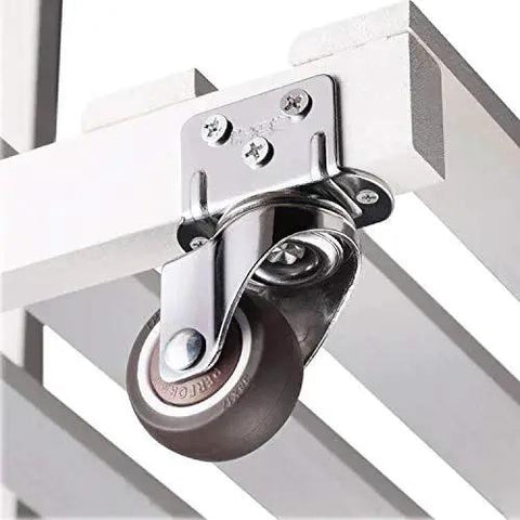 1 Inch L Shaped Plate Swivel Casters Four Pack With Ball Bearing Side Mount Plate 360 Degree Rotation Thermoplastic Rubber Wheel Metal Housing