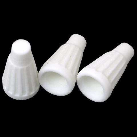 White ceramic wire connectors, porcelain twist caps for high-temperature repairs, small size, set of 3