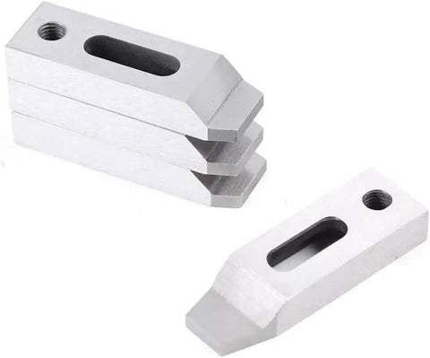 Pro Grade Stainless Wire EDM Jig Holder Set, 4 Piece Fixture Board Fixturing Tool with M8x1.25 Screws for clamping 70x22x12mm workpieces.