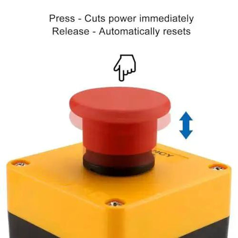 Red Flat Head Momentary Push Button Switch 1NO 1NC AC 660V 10A IP65 Weatherproof Industrial Control Box with reset function