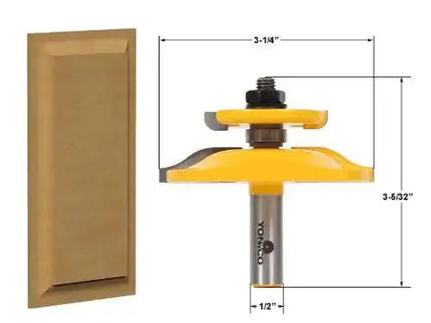 Raised Panel Cabinet Door Router Bit Set With Back Cutter For Thick Stock, Ogee Profile, 3-1/4-Inch Cutter, 1/2-Inch Shank, Pro Grade