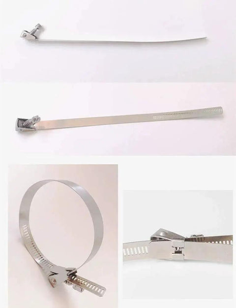 Beefy Heavy Duty Half Inch By Twenty Four Inch Stainless Steel Hose Clamps 25 Pack with live buckle quick release