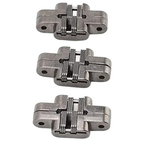 Invisible 180 Degree Zinc Alloy Cross Hinges For Cabinets And Wooden Doors Dope Hidden Hardware 43mm Mini Door Hinges 3 Piece Set Black Plated Heavy Duty For Jewel Boxes Folding Tables.
