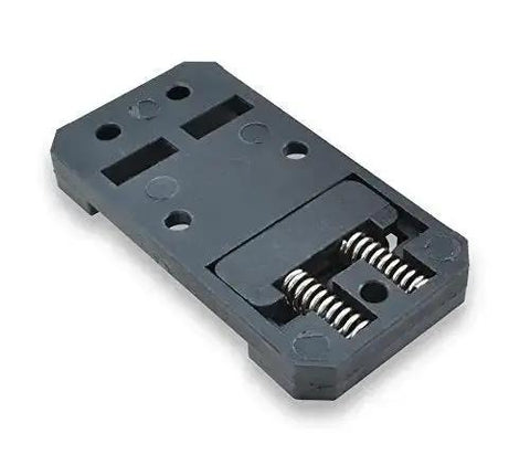 DIN Rail Mounting Brackets 35mm x 68mm Black RoHS Compliant 10 Pack Durable Clips for standard 35mm DIN rails, front view