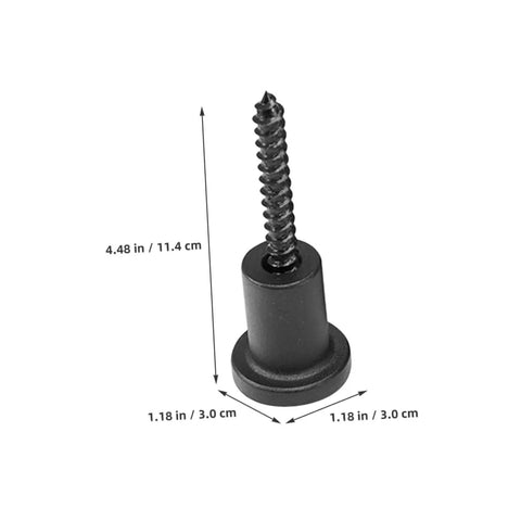 Sliding Barn Door Track Spacers Set With No Fuss Install Wall Hardware For Any Door Type Includes Pipe Clamps, Screws, And Expansion Tubes Heavy Duty Carbon Steel Mounting Kit shown with a screw and spacer measurements in black.