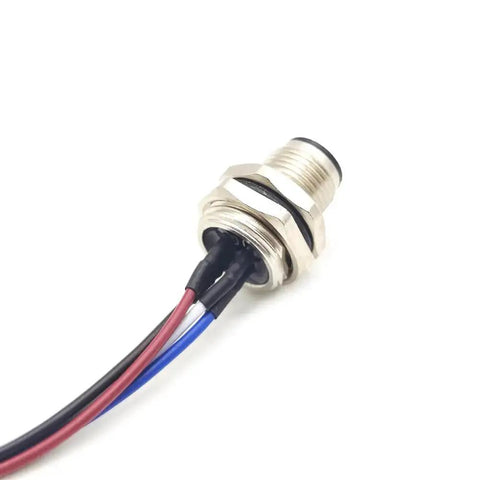 M12 4 Pin A-Coded Straight Male Connector Cable IP67 Waterproof Back-Locking Connector for industrial automation.