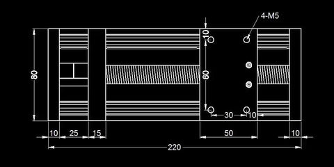 Technical drawing of High Precision Linear Rail Stage With 100mm 200mm 300mm Travel Square Rails Mini Slide Table And NEMA 23 Stepper Motor