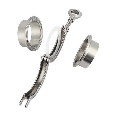 Beduan stainless steel 1.5 in tri-clamp to 3/4 in tube OD ferrule 3-piece kit with silicone gasket and clamp