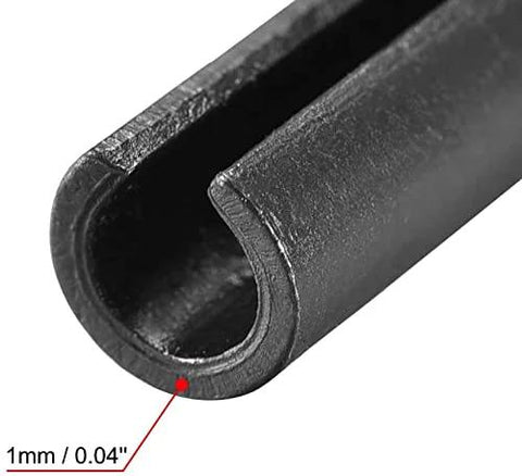 Close-up of Slotted Spring Pin Set 5mm 35mm Plain Finish 65Mn 100 Piece Roll Assortment Kit for Small Machine Projects