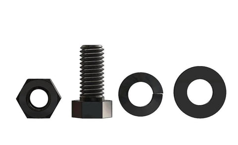 7/16-14 x 1 Inch Hex Head Cap Screw Set With Nuts, Flat Washers And Lock Washers, SAE Grade 5, Black Oxide Finish