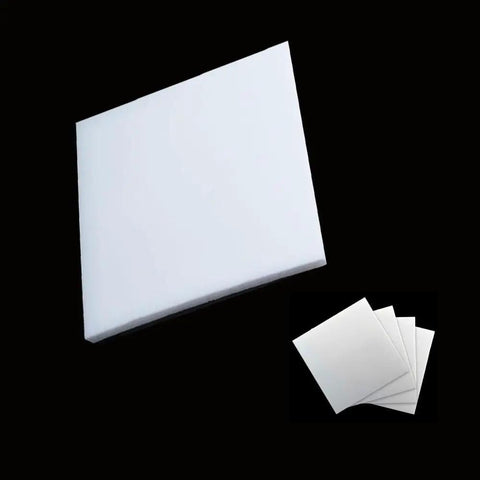 White PTFE Plastic Sheet 200mm by 200mm 5mm Thick Nonstick High Performance Board for Industrial and DIY Projects.