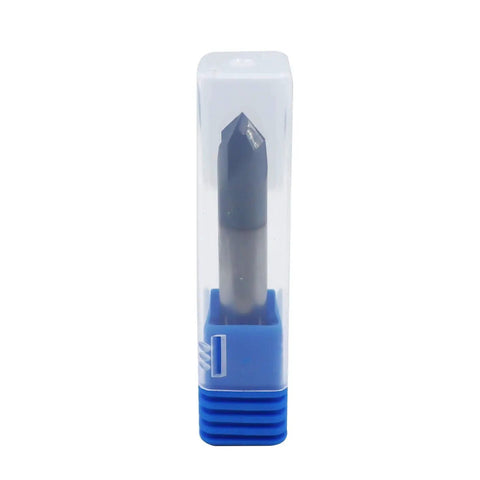 3/8 Inch Solid Carbide End Mill Chamfer Mill Double End 4 Flute 90 Degree Chamfer AlTiN Coated Milling Bit packaged front view
