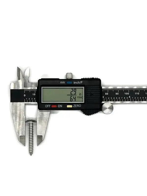 Caliper measuring length of Truss Head Exterior Screws For Marine Decks And Docks, 1 1/4 Inch, showcasing size and precision.