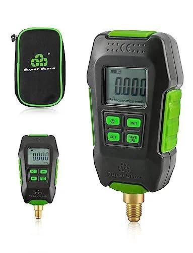 Digital Micron Vacuum Gauge For HVAC With Pirani Sensor And LCD Display Temperature Compensation And Four Units Pa
