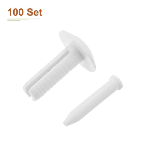 Nylon Nail Drive Anchors Mushroom Type One Hundred Pack White Diameter One Quarter Inch And Expansion Three Quarter Inch Durable Nylon