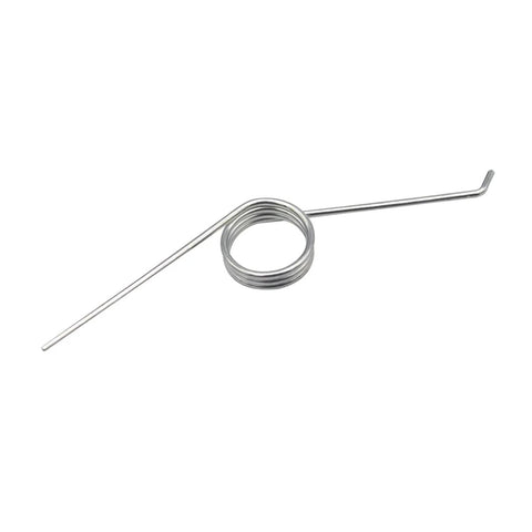 Torsion spring, silver stainless steel, with two long straight legs