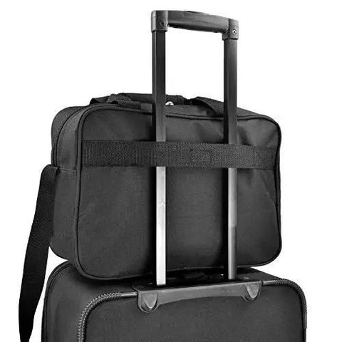 New Yorker Lightweight Expandable Rolling Luggage Set By U S Traveler Blue 4 Piece Suitcase Set with telescoping handle detail
