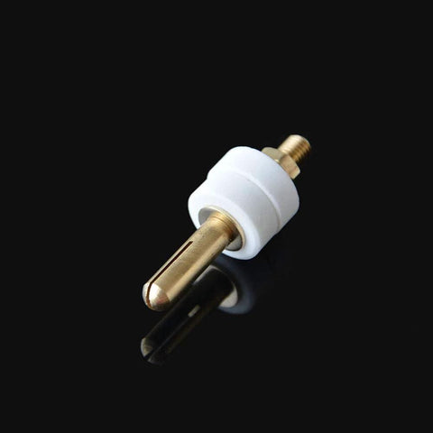 Ceramic terminal connector with white body, brass stud and copper rod for furnace resistance wire