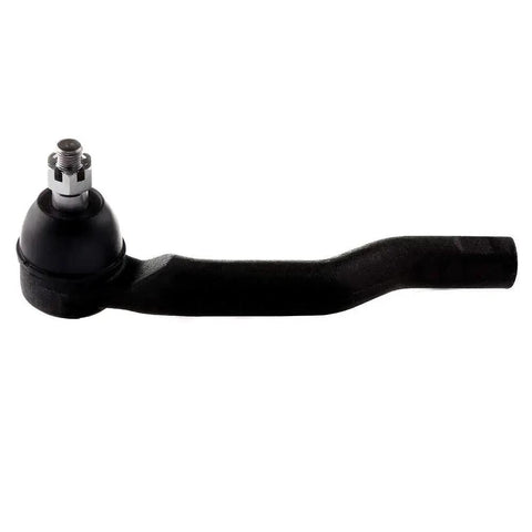 Side view of black front lower suspension control arm with ball joint and threaded stud